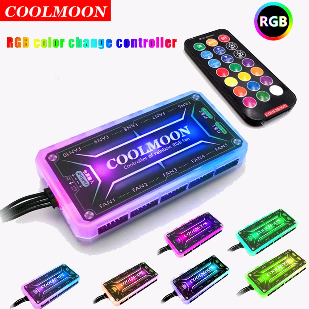 Smart Home Solution - COl'hyMOON-Ventilateur de refroidissement ARGB, contrôleur ARGB,
