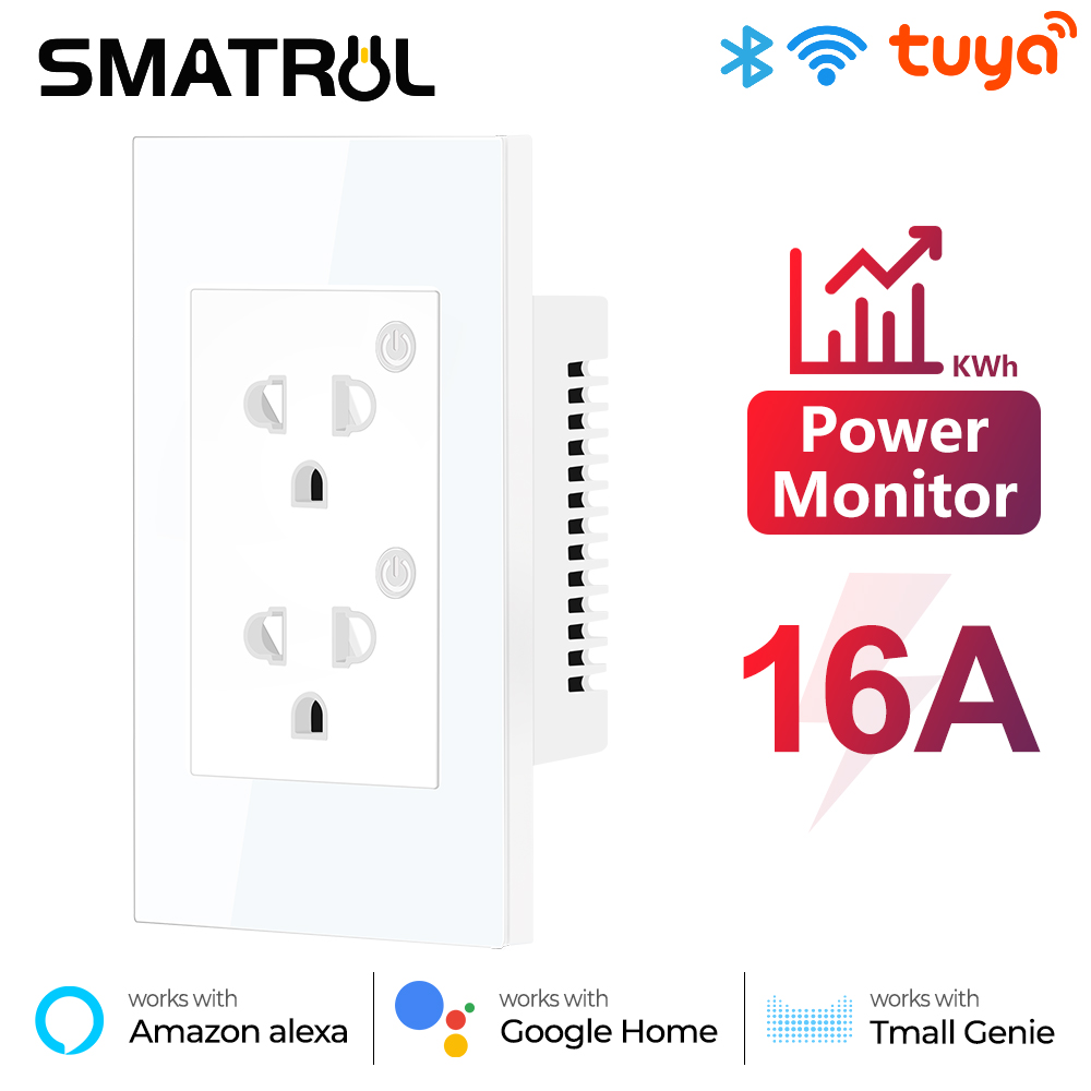 Smart Wall Socket - Adaptateur de prise intelligente, 16a, Tuya,