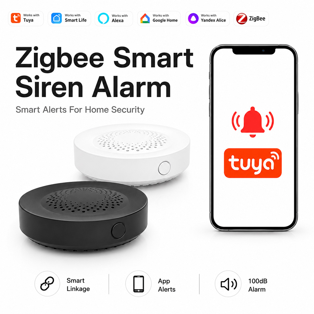 Smart Home Yandex - Alarme sirène Tuya Zigbee 100 dB,