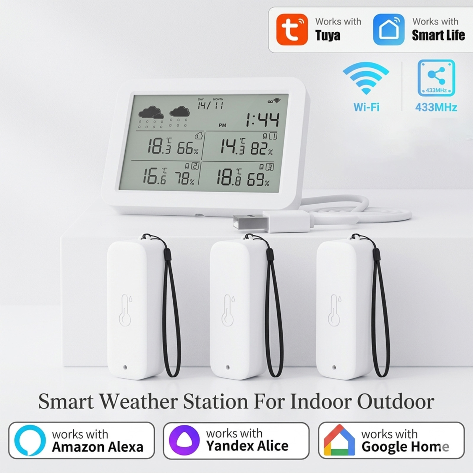 Smart Home Furniture - Station météo Tuya WiFi+RF433, maison intelligente