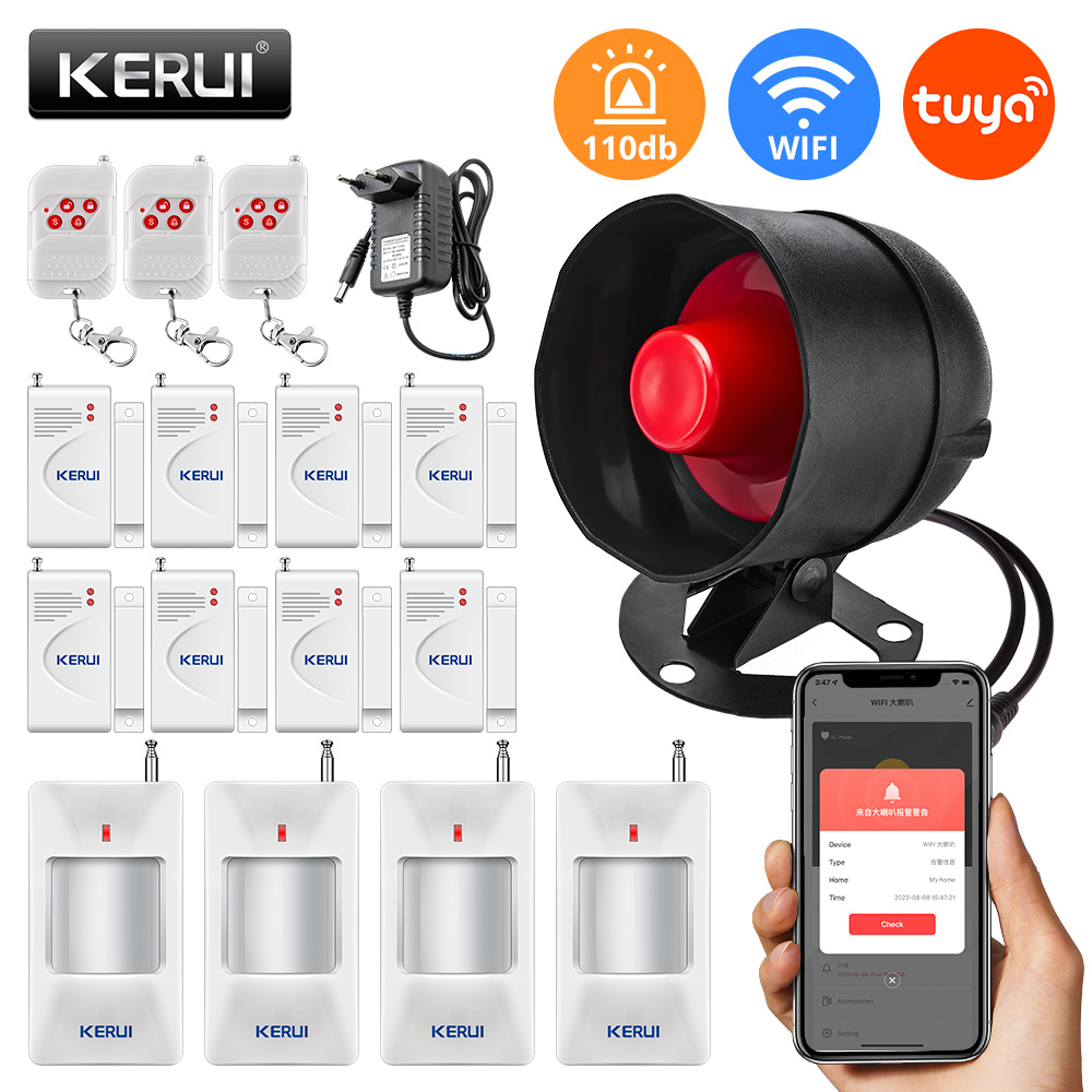 Smart Home Speaker - KERbiomtuya-Système d'alarme de sécurité domestique avec