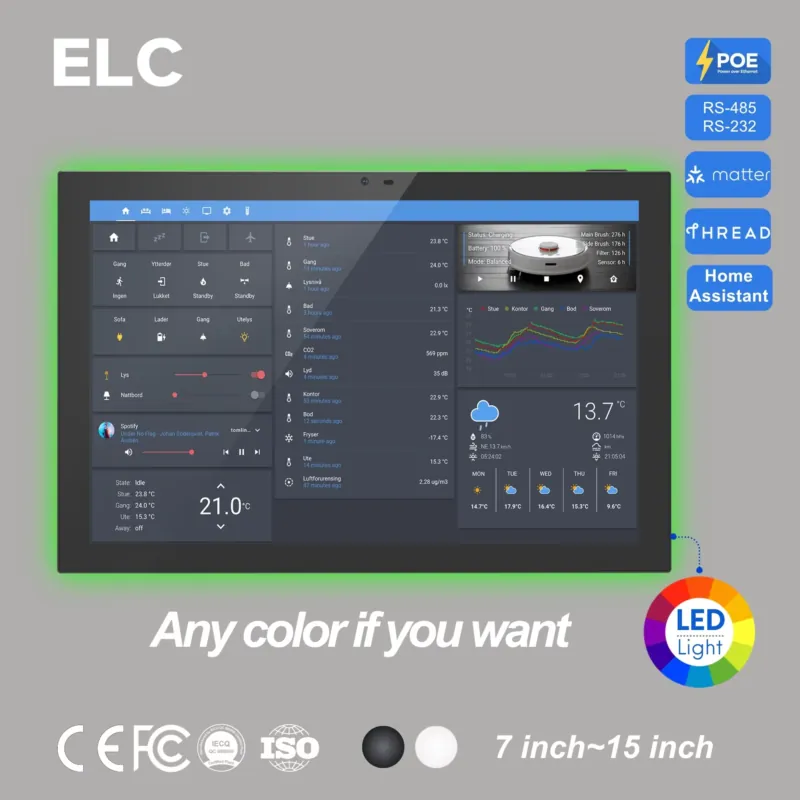 Smart Home Solution - Tablette tactile murale Home Assistant 10,1