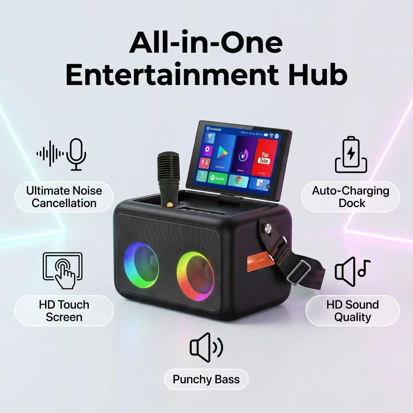 Smart Home Speaker - Machine de karaoké Android avec écran