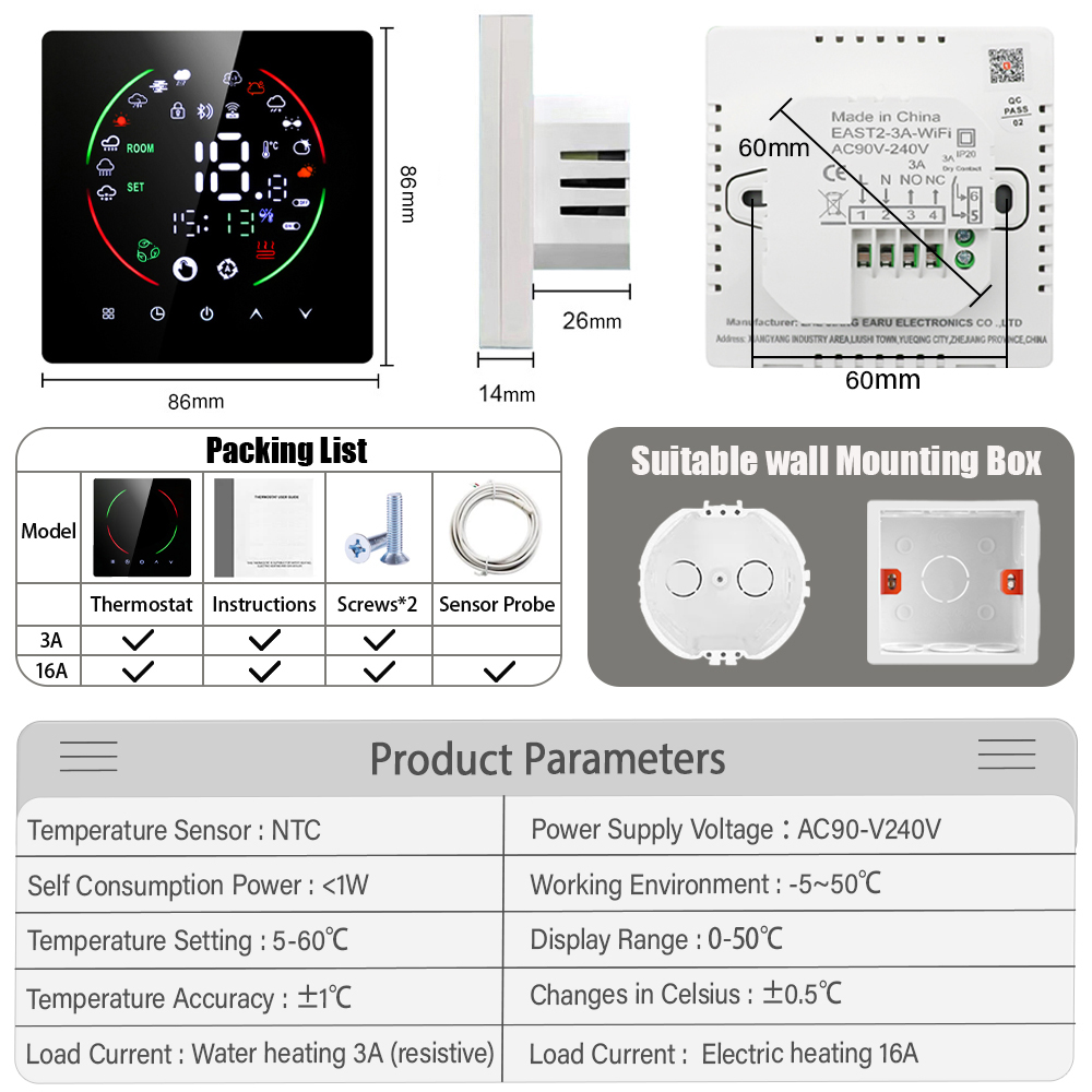 Thermostat intelligent WiFi EA - Smart Home Full System avis et prix