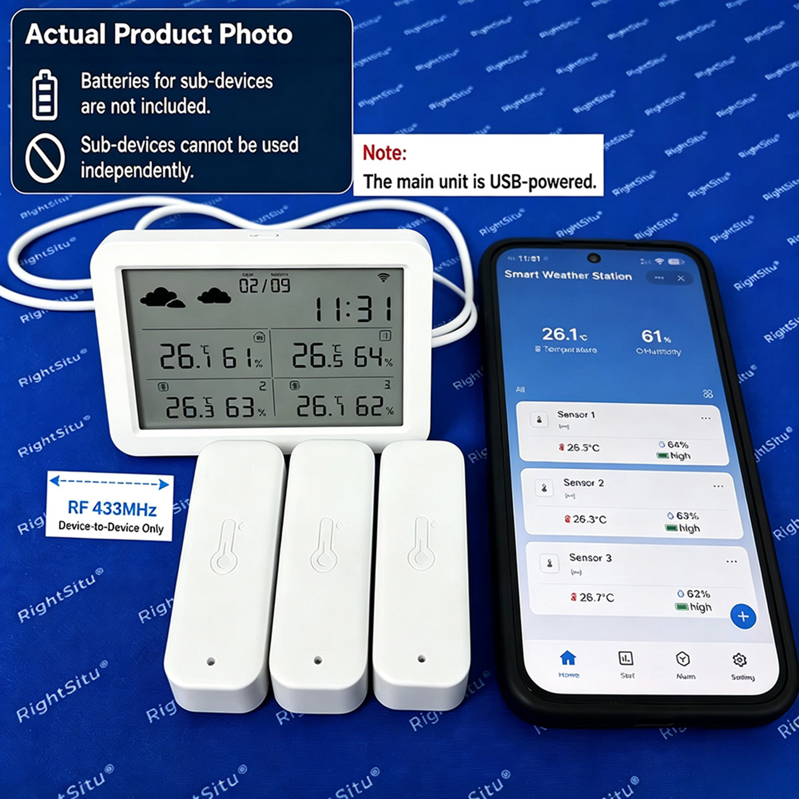 Station météo Tuya WiFi+RF433, - Smart Home Furniture avis et prix